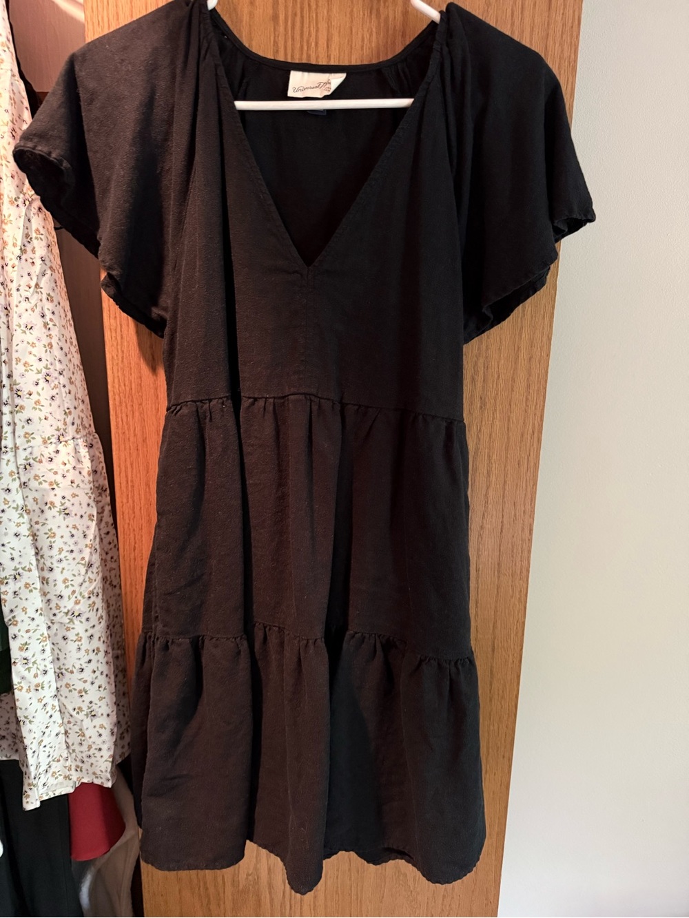 Universal Thread Black Tiered Dress with V-Neck